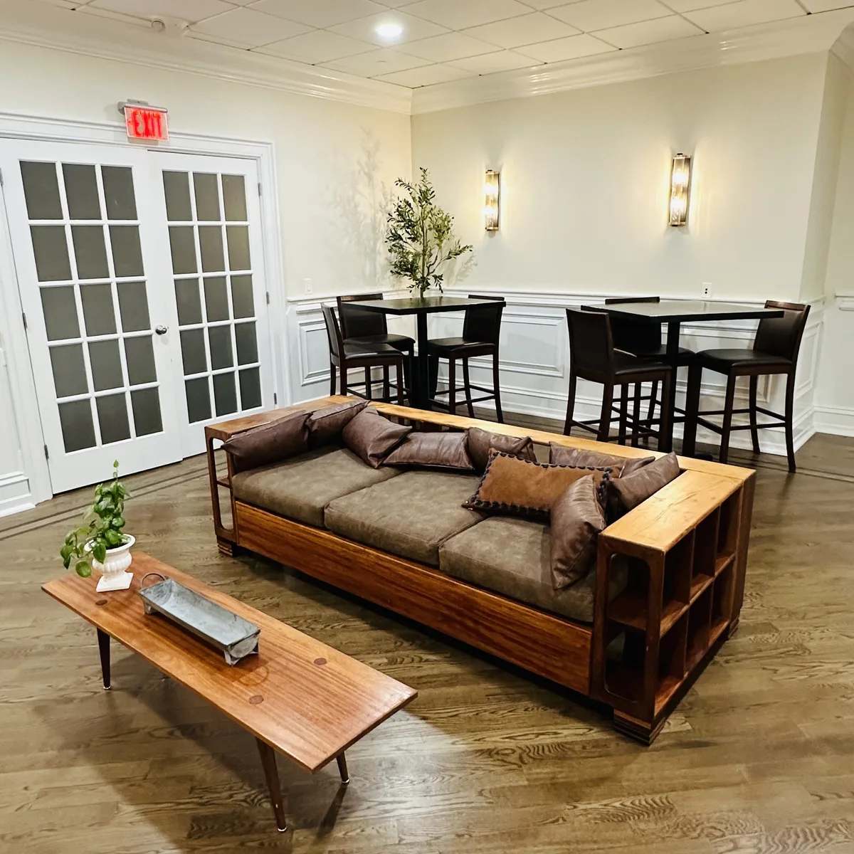 Lounge seating area in The Squire's private event space